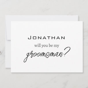Invitación Simple y moderno, serás mi Groomsman/Mejor hombre