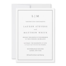 Simple y oscuro Monograma Elegante de Gris