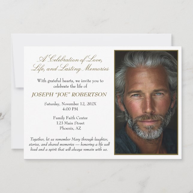 Invitación Simple y Personalizada de Celebración d (Anverso)