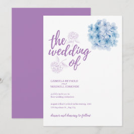 Invitación Simplemente acuarela azul hidrangea Boda