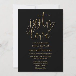 Invitación Simplemente Amo El Código QR Moderno Negro Y Boda 