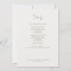 Invitación Simplemente Cream Boda Detalles II Gabinete