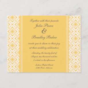 Invitación Simplemente deslumbrante Damask Wedding Invite, am
