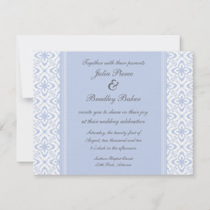 Invitación Simplemente deslumbrante Damask Wedding Invite, az
