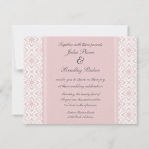 Invitación Simplemente deslumbrante Damask Wedding Invite, ro