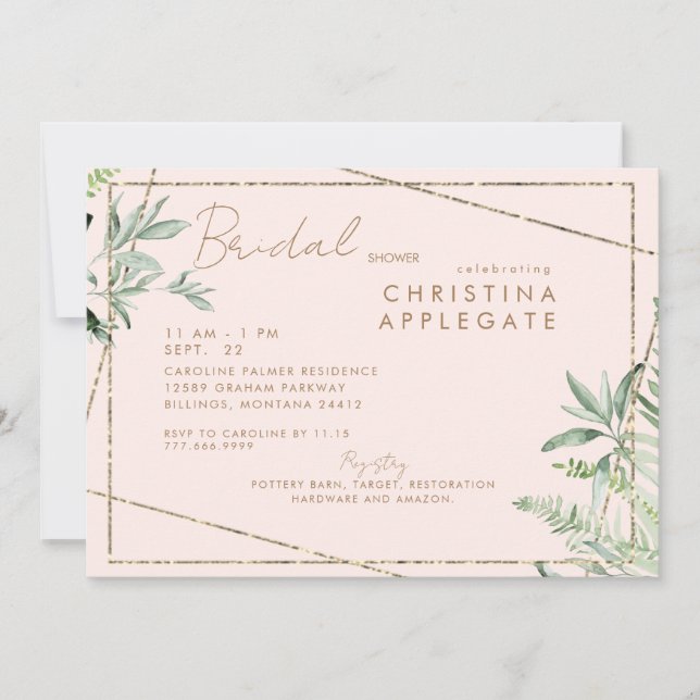 Invitación Simplemente Divino Rubor & Elegante Despedida de S (Anverso)