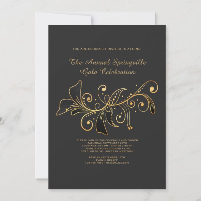 Invitación simplemente elegante (Anverso)