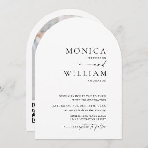 Invitación Simplemente elegante Boda de código QR de foto Min