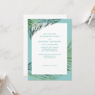 Invitación Simplemente Elegante Boda Tropical de Palma Turque