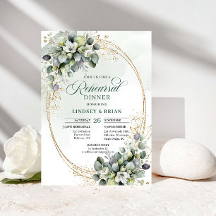 Invitación Simplemente Elegante Cena de Ensayo Botánico Verde