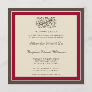 Invitación simplemente elegante de la boda