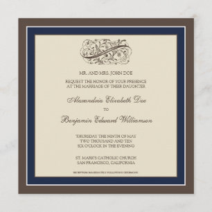 Invitación simplemente elegante de la boda (azules