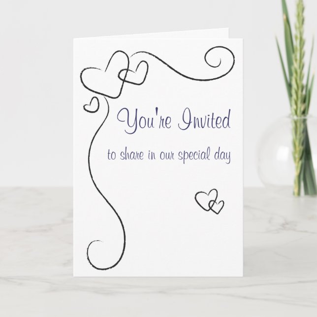 Invitación simplemente elegante de la boda del (Anverso)