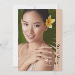 Invitación Simplemente Ella Novia Moderna Foto Beige Ducha Nu