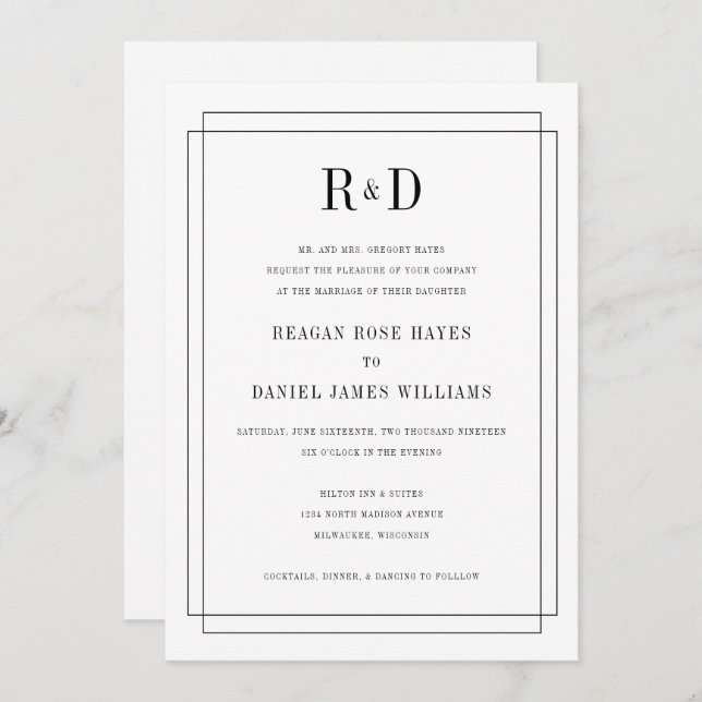 Invitación simplemente enamorado (Anverso / Reverso)