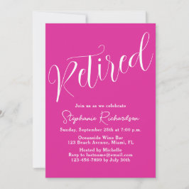 Invitación Simplemente Fiesta de Jubilación Moderno Script Ro