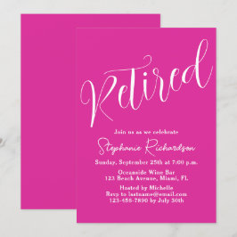 Invitación Simplemente Fiesta de Jubilación Moderno Script Ro