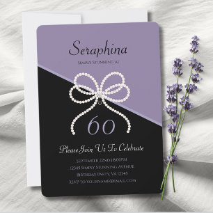Invitación Simplemente Impresionante Cumpleaños 60 Lazo de Pe