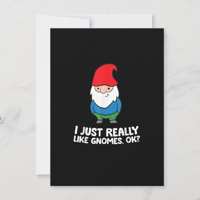 Invitación Simplemente Me Gustan Mucho Los Gnomos, Gnomos De  (Anverso)