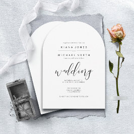 Invitación Simplemente Minimalista Boda Black Arch ID523