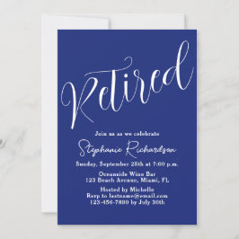 Invitación Simplemente Moderno Guion Azul Marino Jubilación