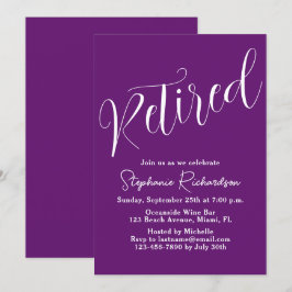 Invitación Simplemente Moderno Guión Otoño Púrpura Jubilación