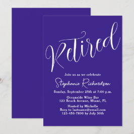 Invitación Simplemente Moderno Guión Púrpura Oscuro Jubilació