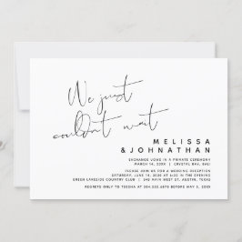 Invitación Simplemente no podíamos esperar, Elopamiento de Bo