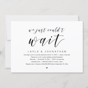 Invitación Simplemente no podíamos esperar, Fiesta de Boda Fu
