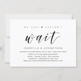 Invitación Simplemente no pudimos esperar, Huida de boda