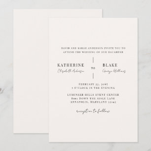 Invitación Simplemente Nosotros Champagne Ligero Boda