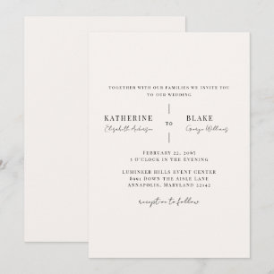 Invitación Simplemente Nosotros Champagne Ligero Boda II
