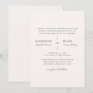 Invitación Simplemente Nosotros Champagne Ligero Boda Moderna