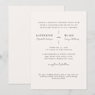 Invitación Simplemente Nosotros Champagne Ligero Sitio Web Mo