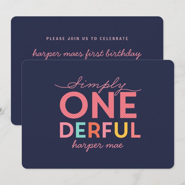 INVITACIÓN SIMPLEMENTE ONEDEROSO MARAVILLOSO (Anverso / Reverso)