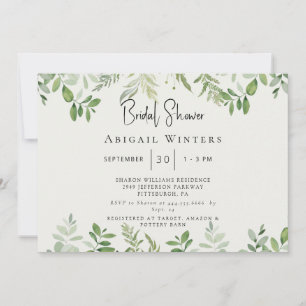 Invitación Simplemente por su follaje Crema Regalo de boda mo