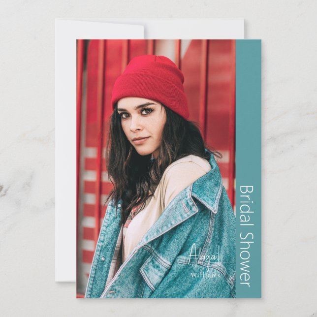 Invitación Simplemente su foto de novia ducha de novia turque (Anverso)