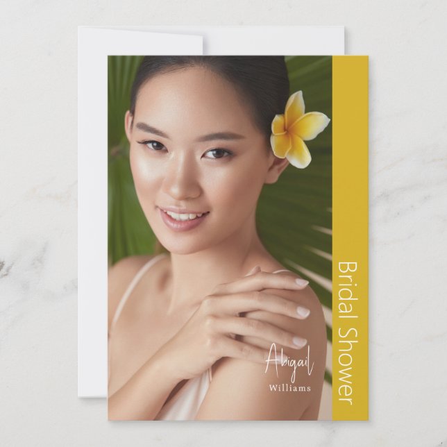 Invitación Simplemente su moderna foto de novia ducha de novi (Anverso)