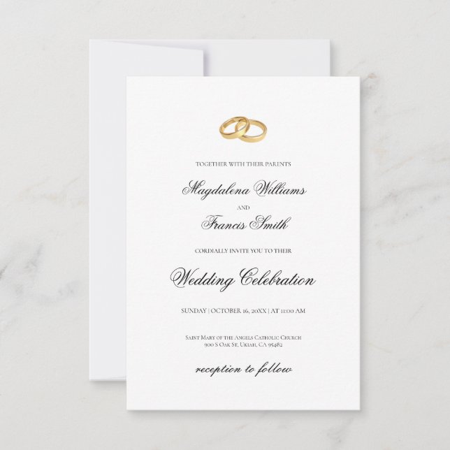 Invitación simples y elegantes bodas (Anverso)