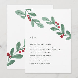 Invitación Simplicidad de vacaciones Navidades Boda de la ve