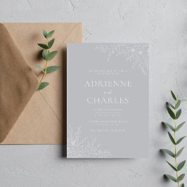 Invitación Simplicidad Floral 1 Boda Minimalista Gris Estelar