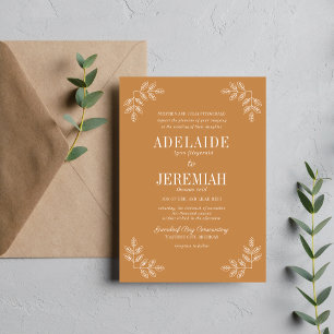 Invitación Simplicidad Floral 2 Albaricoque Boda