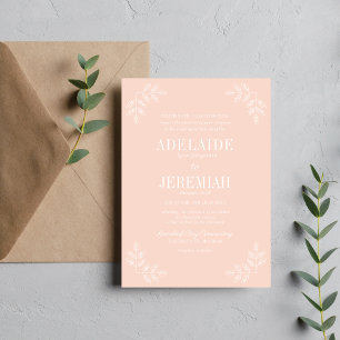 Invitación Simplicidad Floral 2 Boda Melocotón