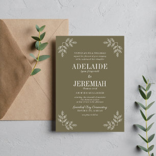 Invitación Simplicidad Floral 2 Bodas de Tomillo Verde