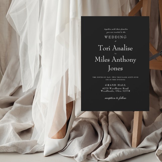 Invitación Simplicidad Moderna B/W Juntos Con Boda (Subido por el creador)