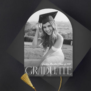 Invitación Simplicidad Moderna Foto Graduación