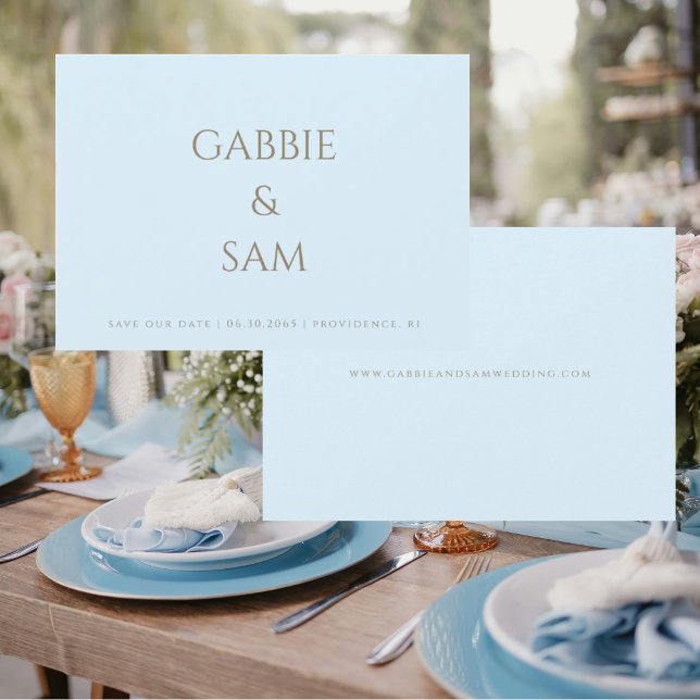 Invitación Simplicity Icy Blue Wedding Save our Date en españ (Subido por el creador)