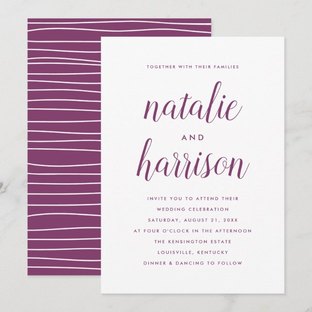 Invitación Simplicity | Wedding Invitation (Anverso / Reverso)