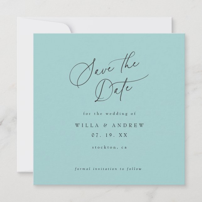 Invitación Simply Elegant Minimalist Save The Date Photo Card (Anverso)