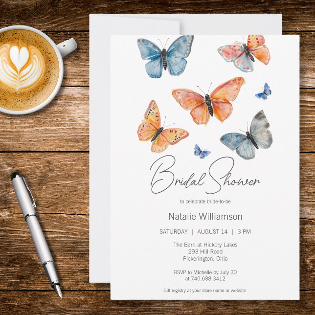 Invitación Simply Watercolor Butterflies Bridal Shower  (Subido por el creador)